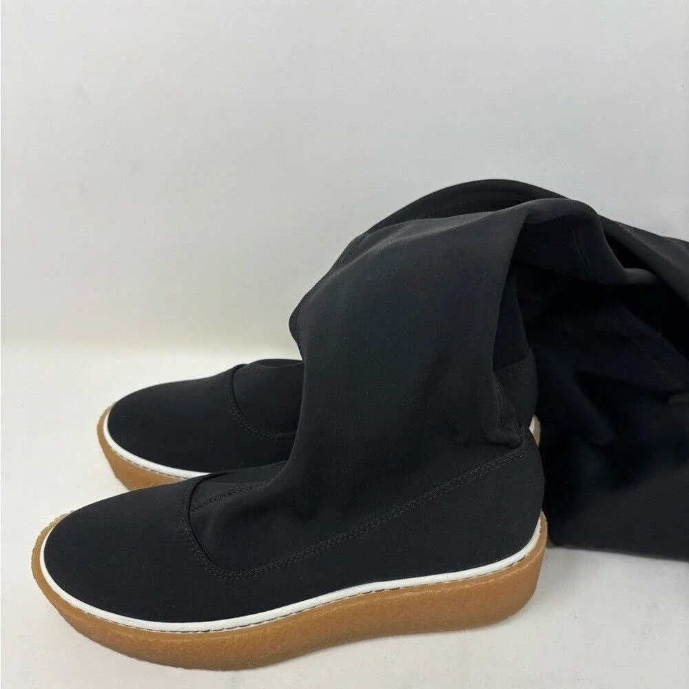 Free People 36 US 5.5-6 Outer Limits Thigh High Black‎ Stretch Boots Over Knee